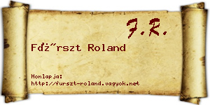 Fürszt Roland névjegykártya