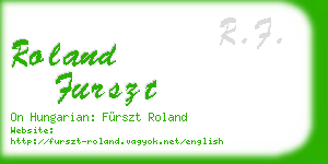 roland furszt business card